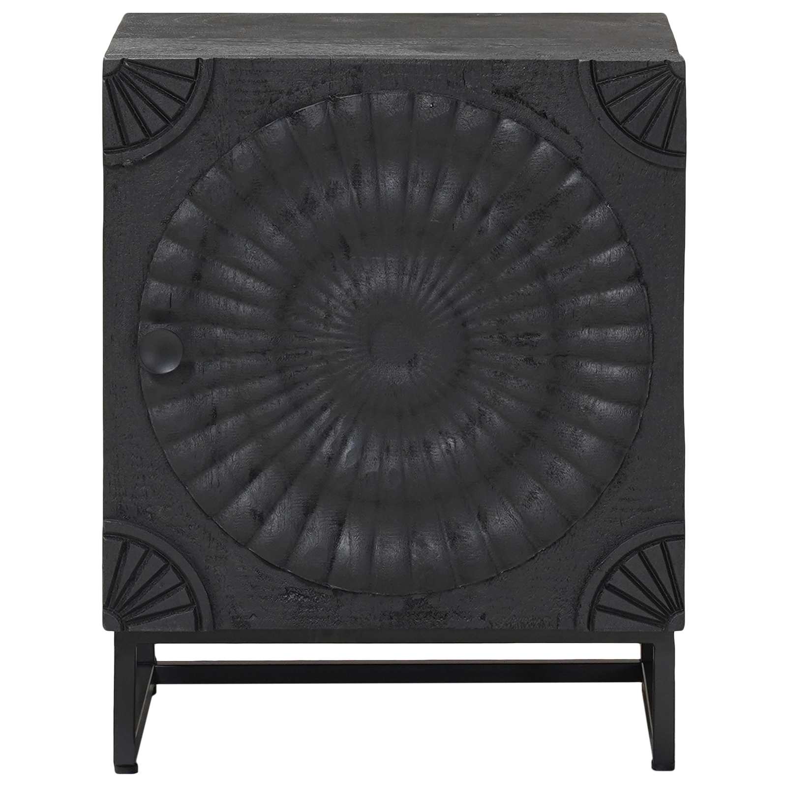 vidaXL Handmade Bedside Cabinet Black 40 x 30 x 50 cm Solid Mango Wood 5