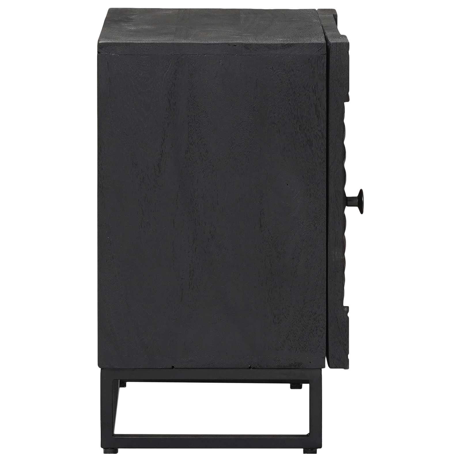 vidaXL Handmade Bedside Cabinet Black 40 x 30 x 50 cm Solid Mango Wood 6