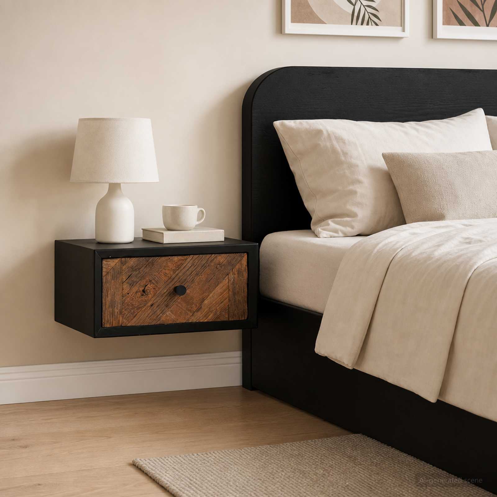 vidaXL Handmade Bedside Cabinet Natural 40 x 30 x 20 cm 1