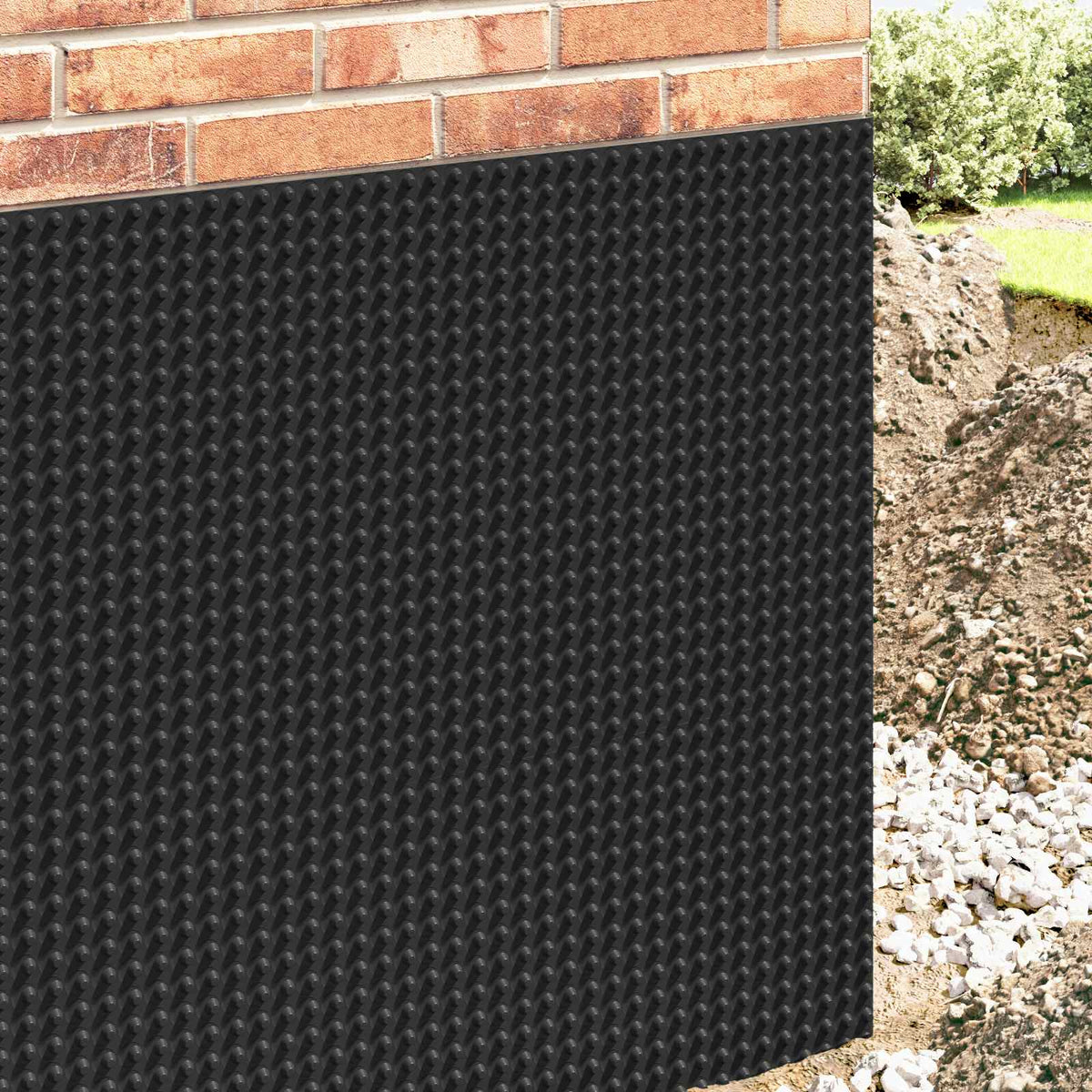 Dimpled Drainage Sheet Black HDPE 0.5 m 20 m