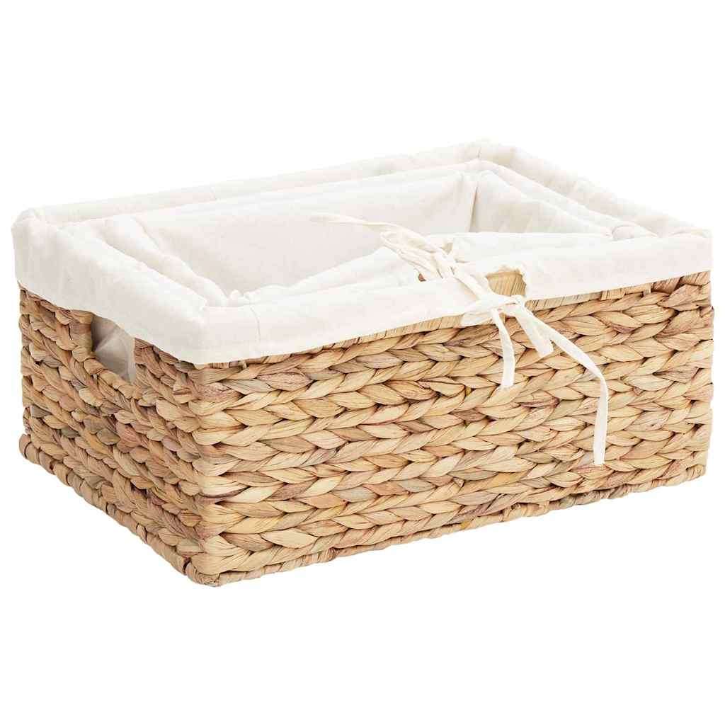 vidaXL Storage Baskets 3 pcs Water Hyacinth 40 x 30 x 18 cm Natural 4