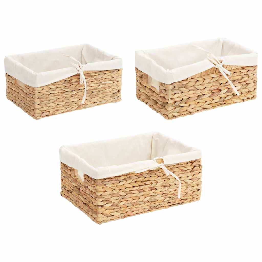 vidaXL Storage Baskets 3 pcs Water Hyacinth 40 x 30 x 18 cm Natural 5