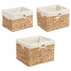 vidaXL Storage Baskets 3 pcs Water Hyacinth 35 x 30 x 25 cm Natural 5