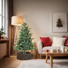 vidaXL Christmas Tree Collar Round Black Dia. 75 x 25 cm 1
