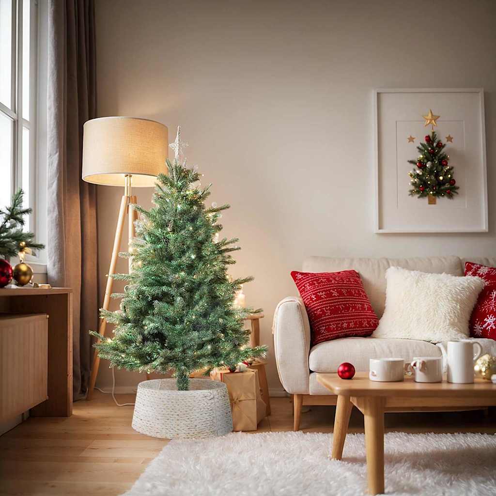 vidaXL Christmas Tree Collar Round White 75 x 75 x 25 cm 1