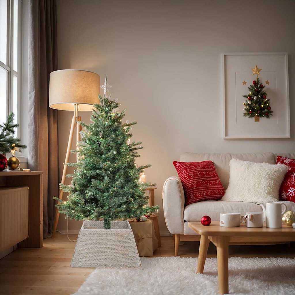 vidaXL Christmas Tree Collar Square White 70 x 70 x 28 cm 1