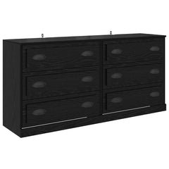 Sideboards 2 pcs Engineered Wood Black oak