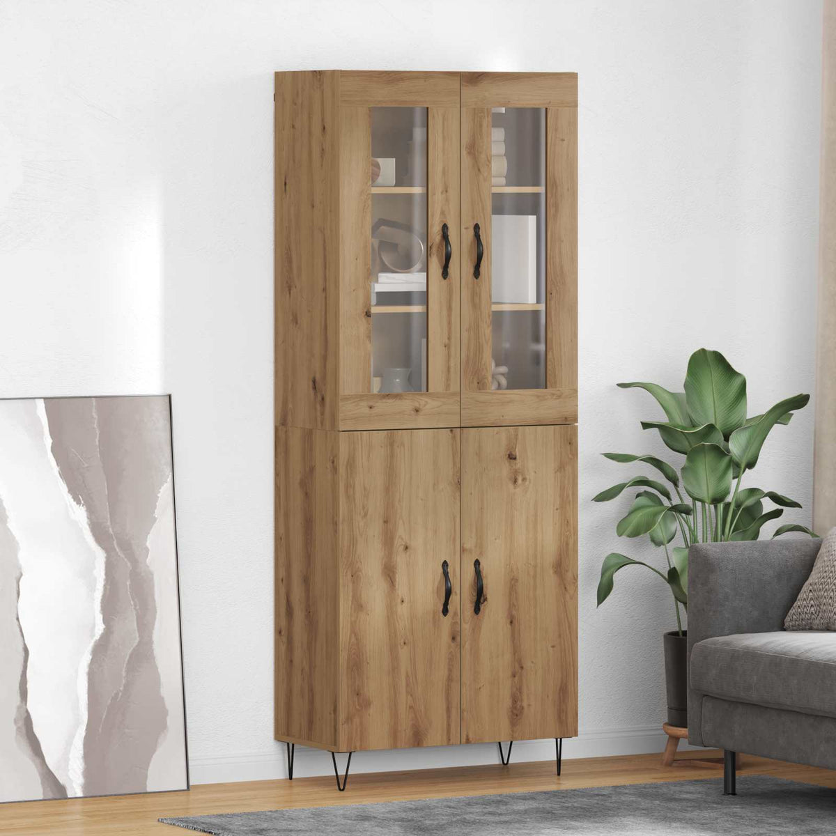Highboard 69.5x34x180 cm Engineered Wood 2 Doors Artisan oak