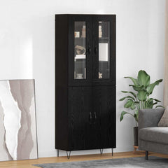 Highboard 69.5x34x180 cm Engineered Wood 2 Doors Black oak