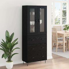 Highboard 69.5x34x180 cm Engineered Wood 3 Drawers Black oak