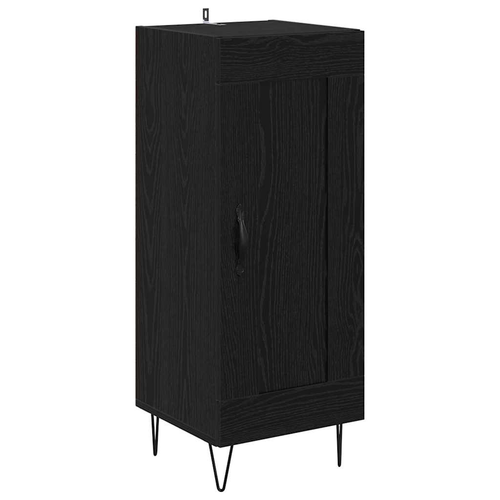 Highboard 34.5x34x180 cm Engineered Wood 1 Wood Door Black oak