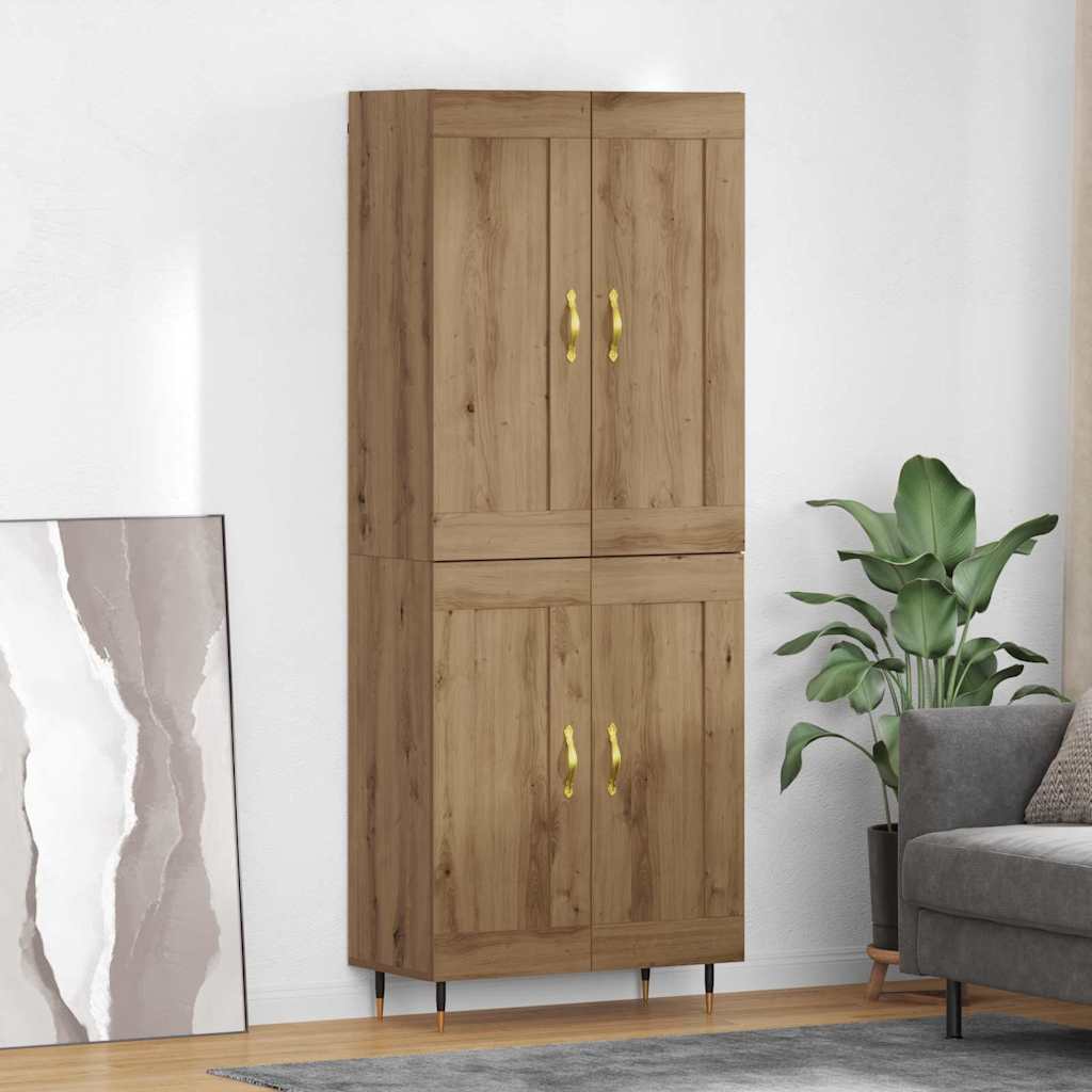 Highboard 69.5x34x180 cm Engineered Wood 2 Wood Doors Artisan oak