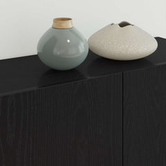 5 Piece TV Wall Units Engineered Wood Black oak