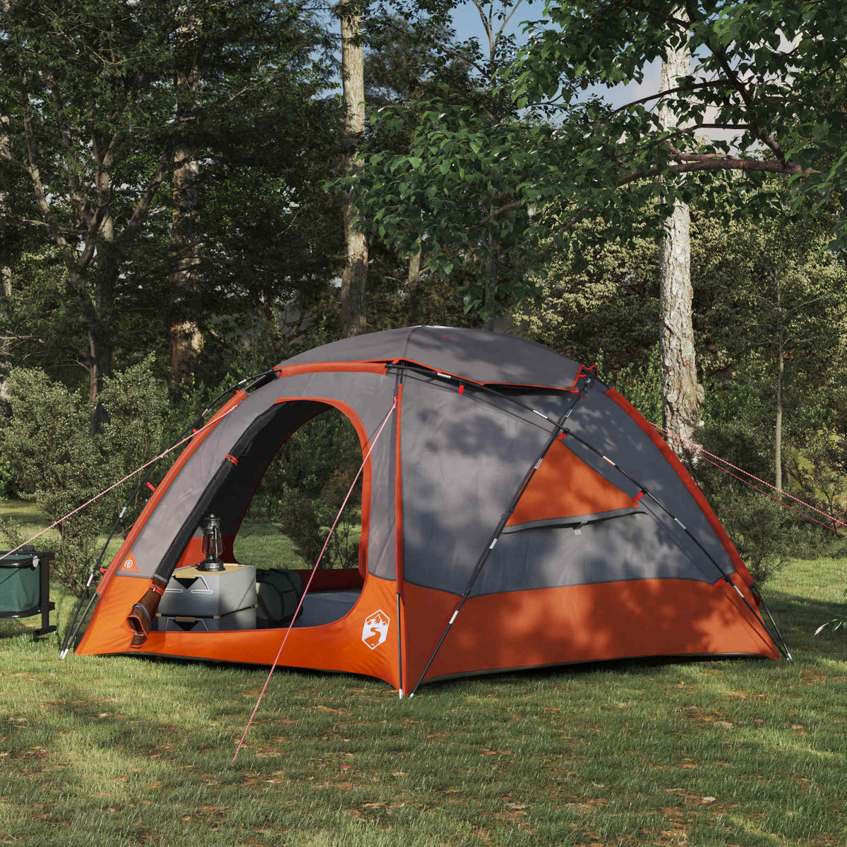 Dome Tent with Removable Rainfly Grey and orange 4-Person