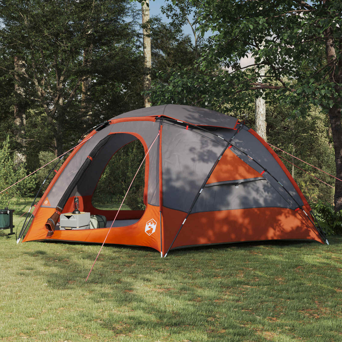 Dome Tent with Removable Rainfly Grey and orange 12-Person