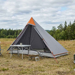 vidaXL Backpacking Tent 222 x 85 x 125 cm Grey and Orange 1