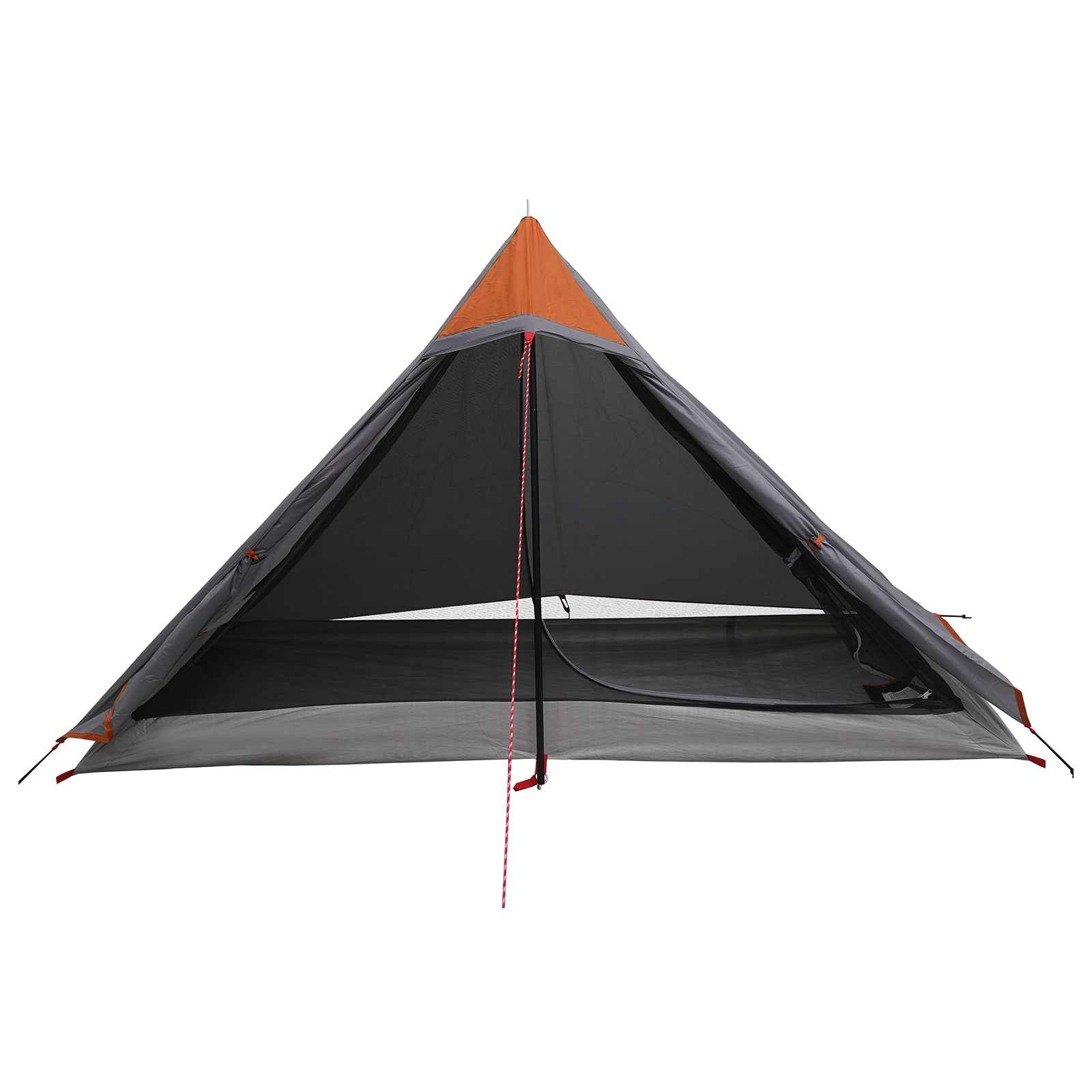 vidaXL Backpacking Tent 222 x 85 x 125 cm Grey and Orange 5
