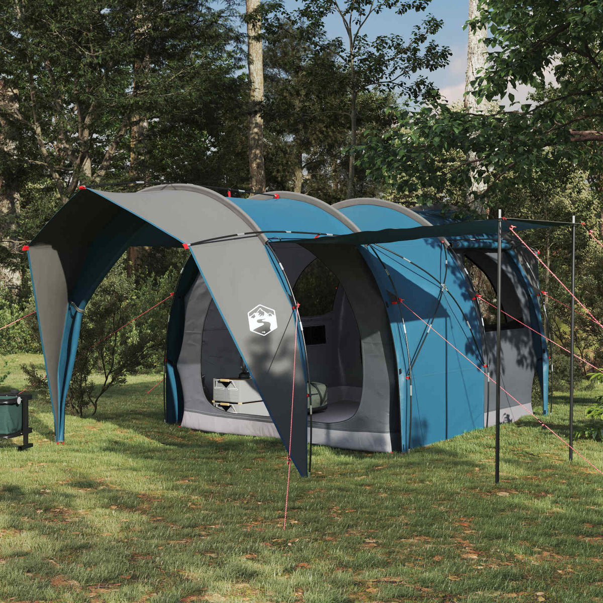 Tunnel Tent 185T Polyester with PU Coating Blue 4-Person