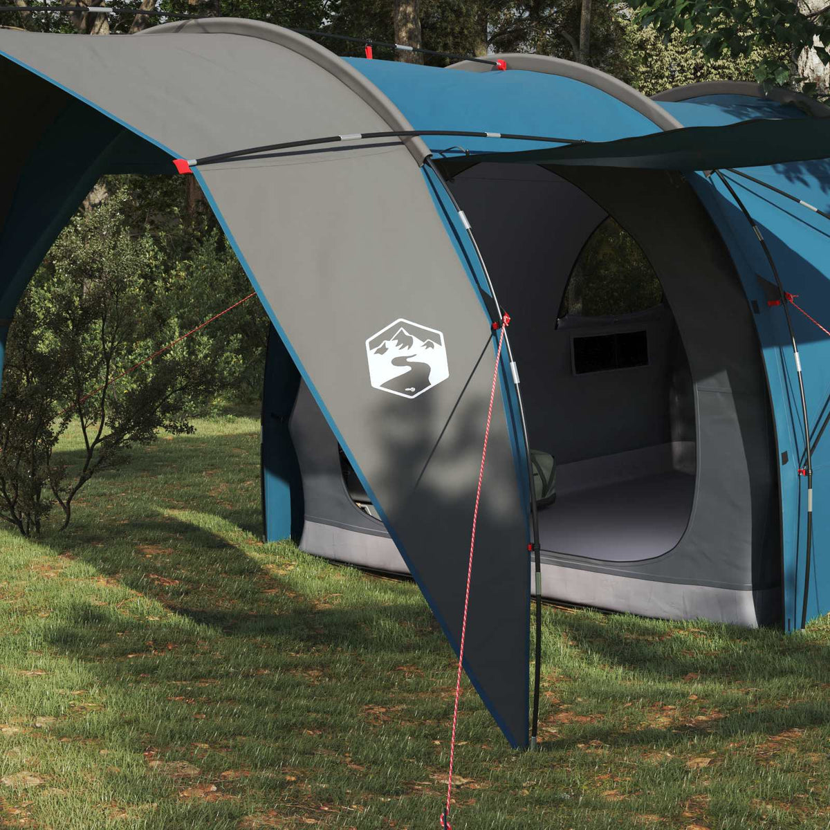 Tunnel Tent 185T Polyester with PU Coating Blue 6-Person