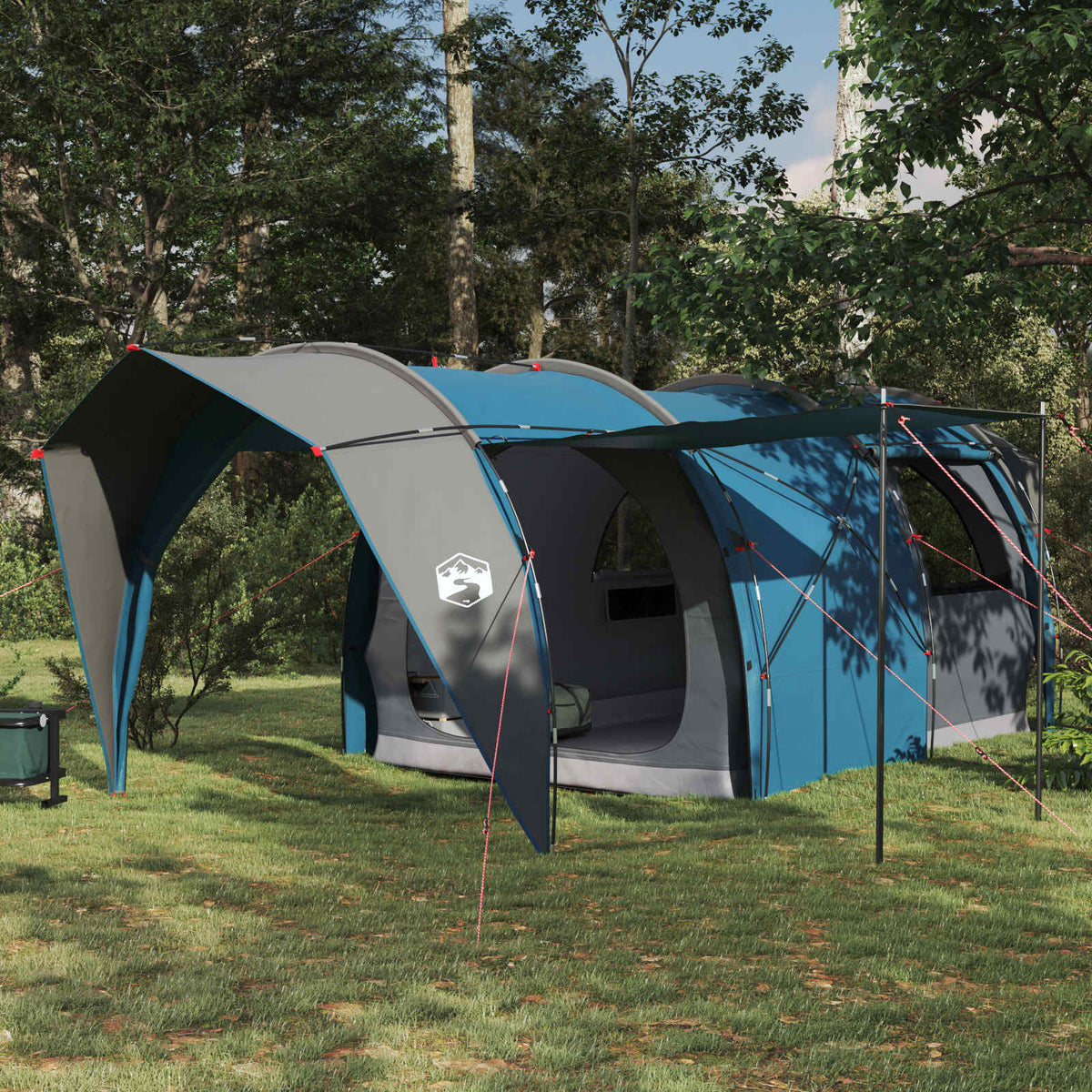 Tunnel Tent 185T Polyester with PU Coating Blue 6-Person