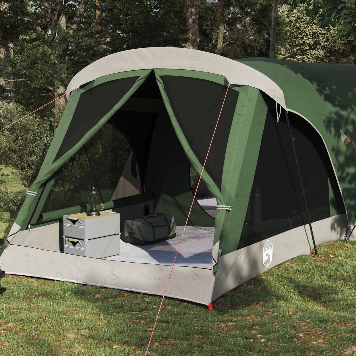 Family Tent 14-Person 185T Polyester with PU Coating Green