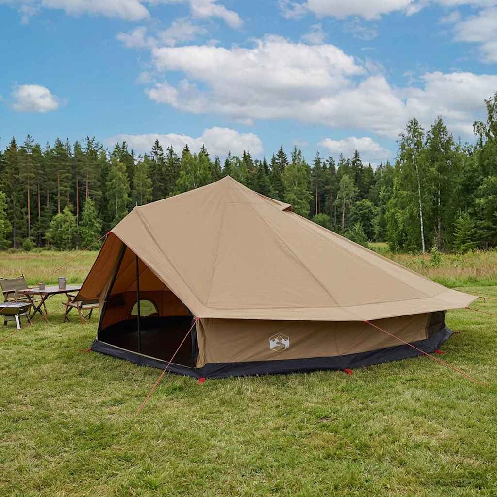 Family Tent Polycotton Brown 12-Person