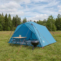 vidaXL Tunnel Tent 4-Person Blue 185T Polyester with PU Coating 1