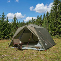 vidaXL Tunnel Tent 4-Person Olive Green 185T Polyester with PU Coating 1