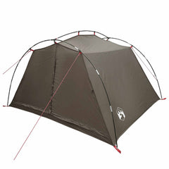 vidaXL Tunnel Tent 4-Person Brown and Grey 3