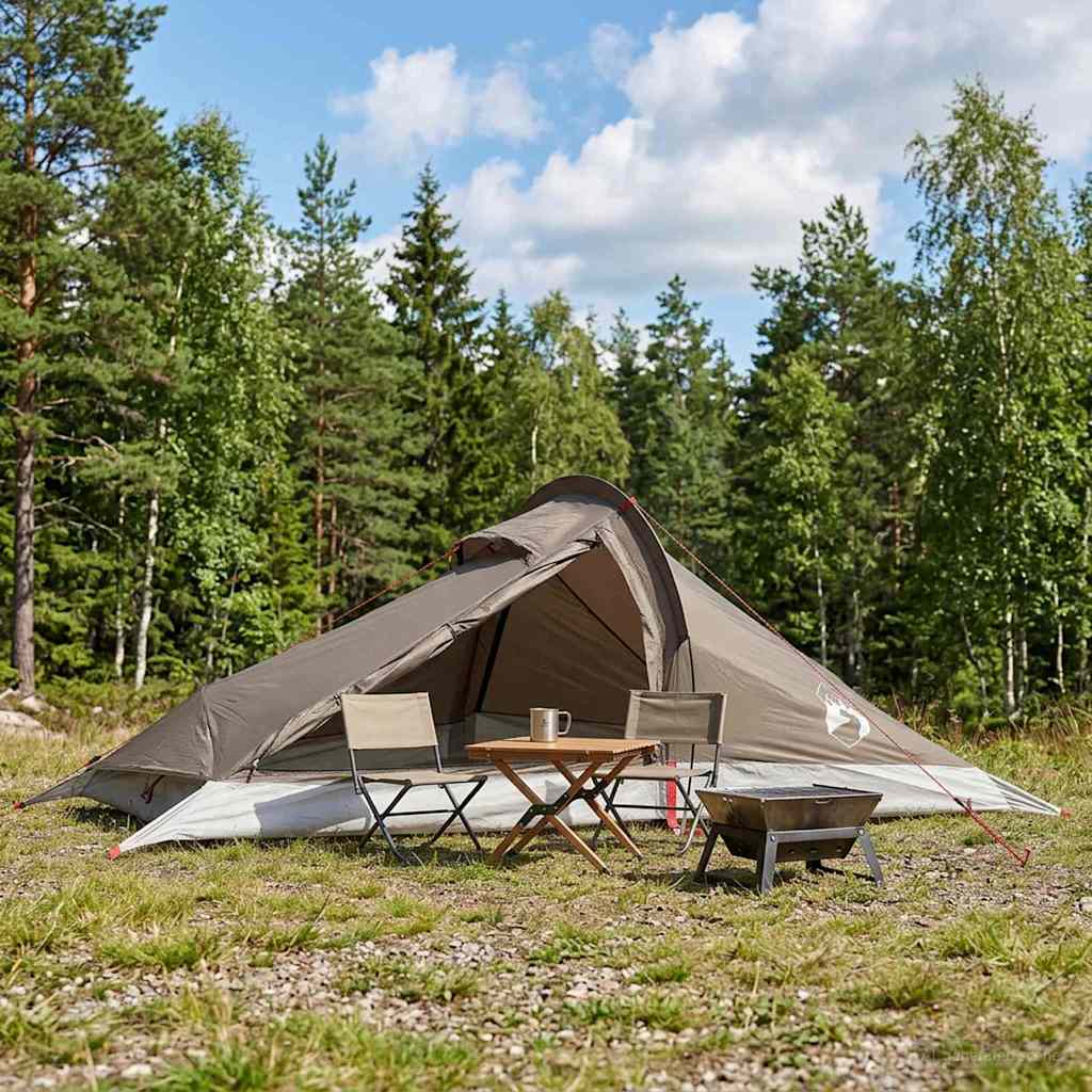 vidaXL Backpacking Tent 2-Person Brown and Grey 1