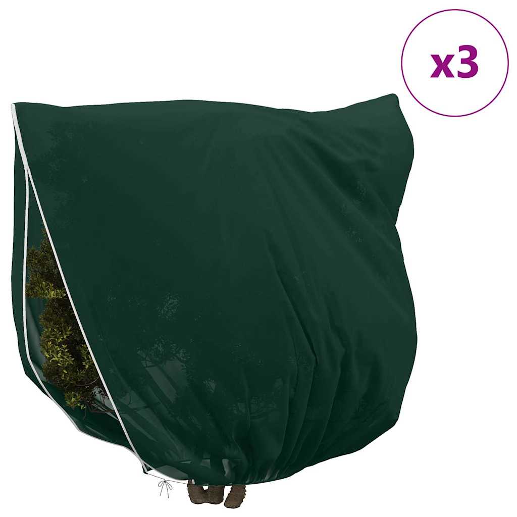 vidaXL Frost Protection Plant Fleece Covers 3 pcs Green 2.5 x 3.14 m 4