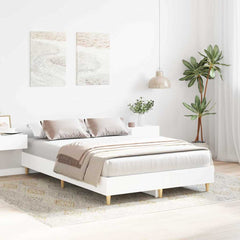 Bed Frame No Mattress Engineered Wood White Full