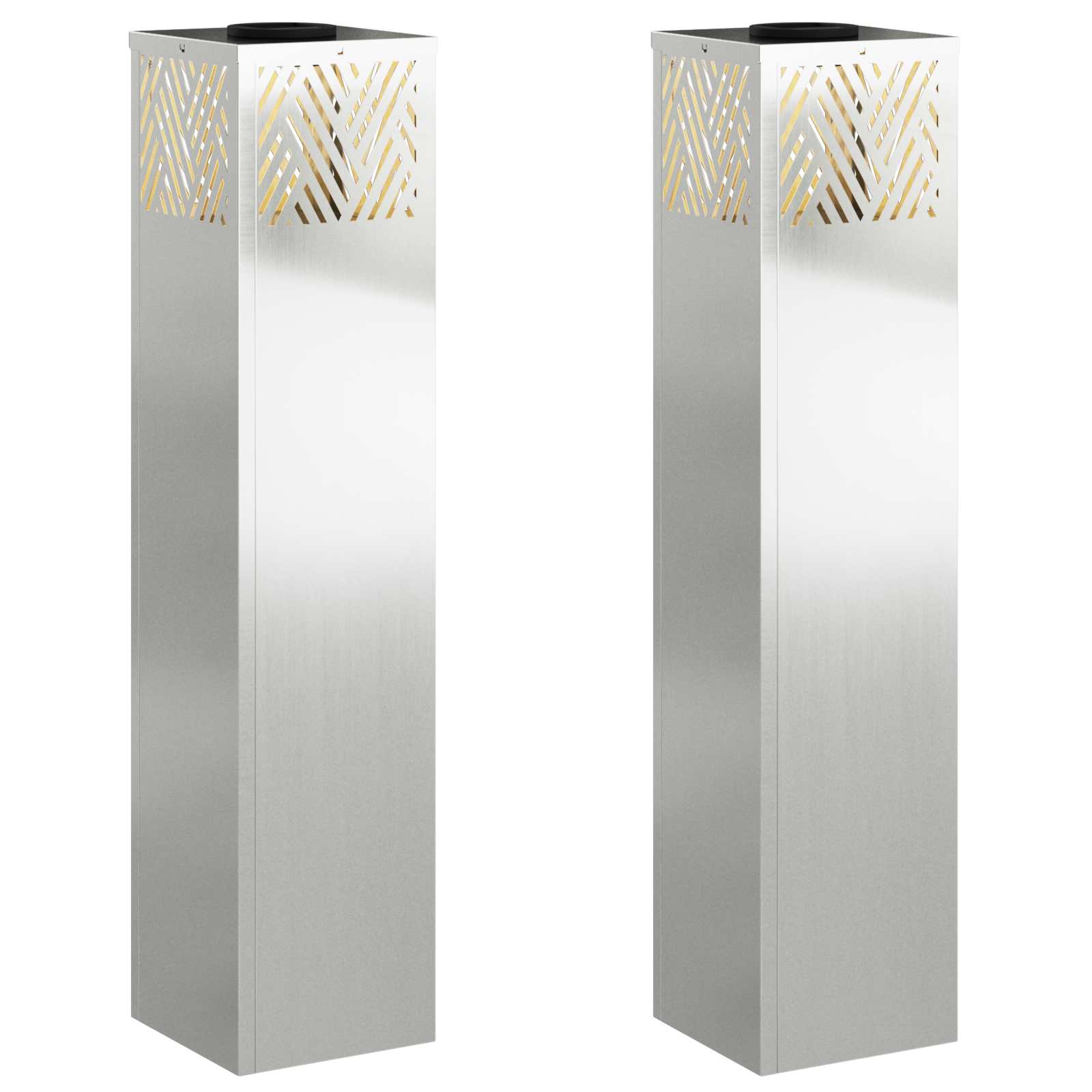 vidaXL Solar LED Pathway Light 2 pcs Warm White 18 x 18 x 80 cm 2