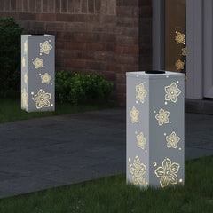 vidaXL Solar LED Pathway Light 2 pcs Warm White 18 x 18 x 50 cm 3