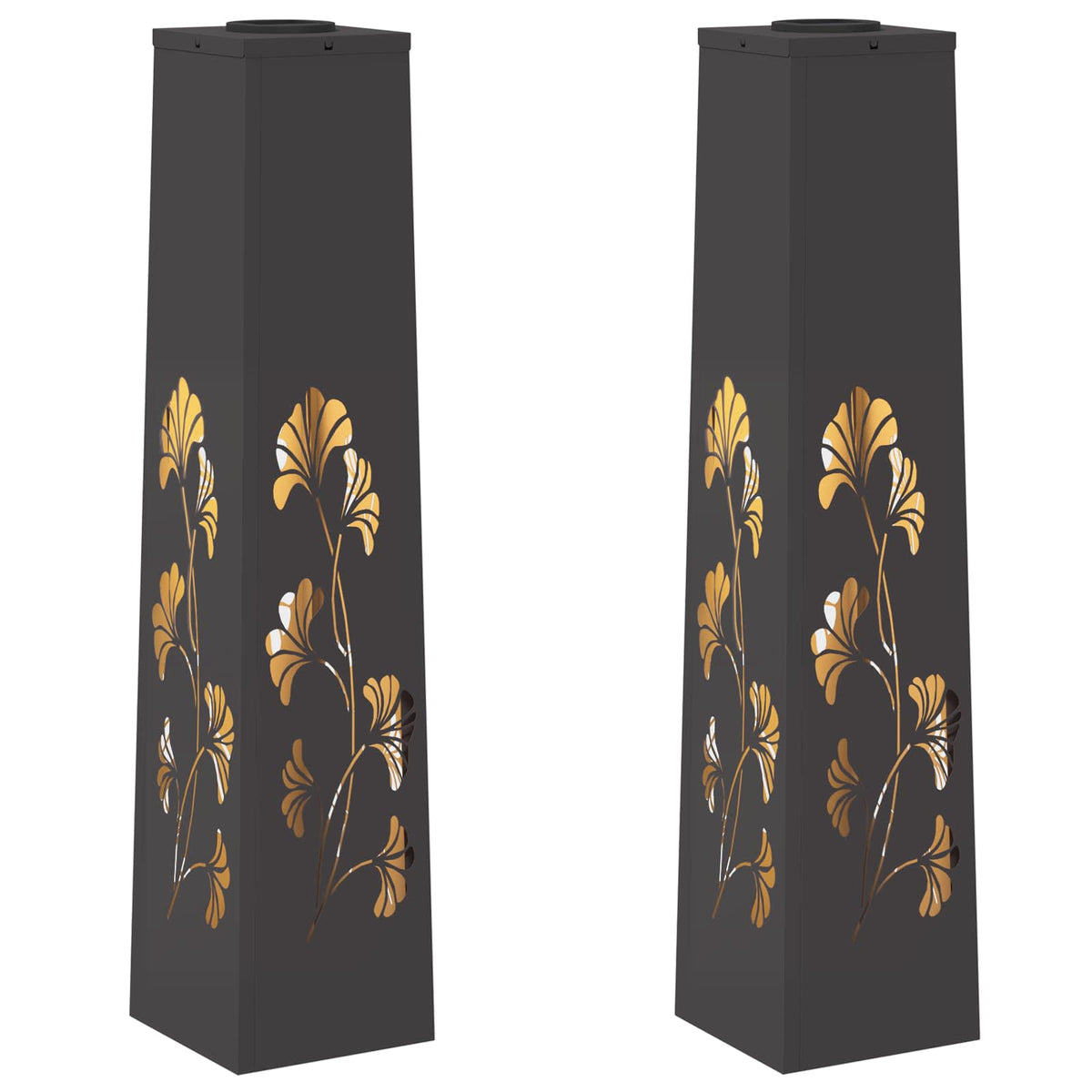 Solar LED Pathway Light 2 pcs Warm White 18 x 18 x 80 cm Branch pattern Black