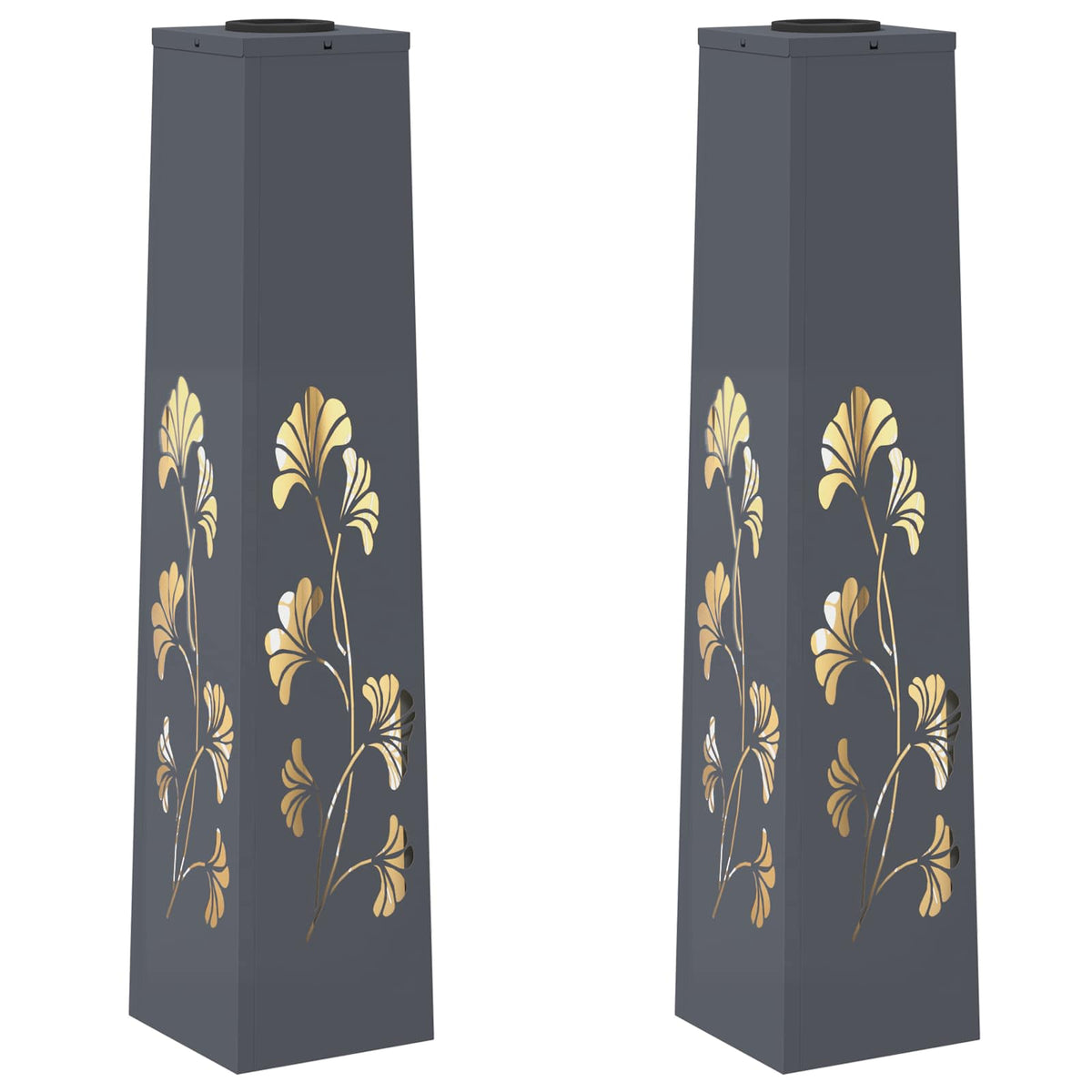 Solar LED Pathway Light 2 pcs Warm White 18 x 18 x 80 cm Branch pattern Anthracite