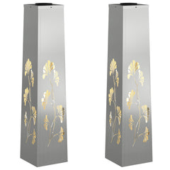 vidaXL Solar LED Pathway Light 2 pcs Warm White 18 x 18 x 80 cm 2