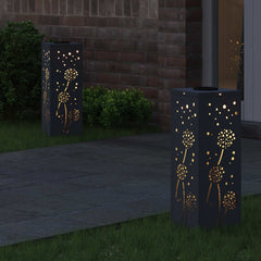Solar LED Pathway Light 2 pcs Warm White 18 x 18 x 50 cm Dandelion pattern Anthracite