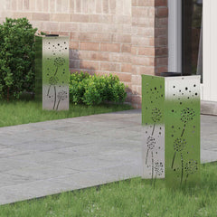 vidaXL Solar LED Pathway Light 2 pcs Warm White 18 x 18 x 50 cm Dandelion Pattern