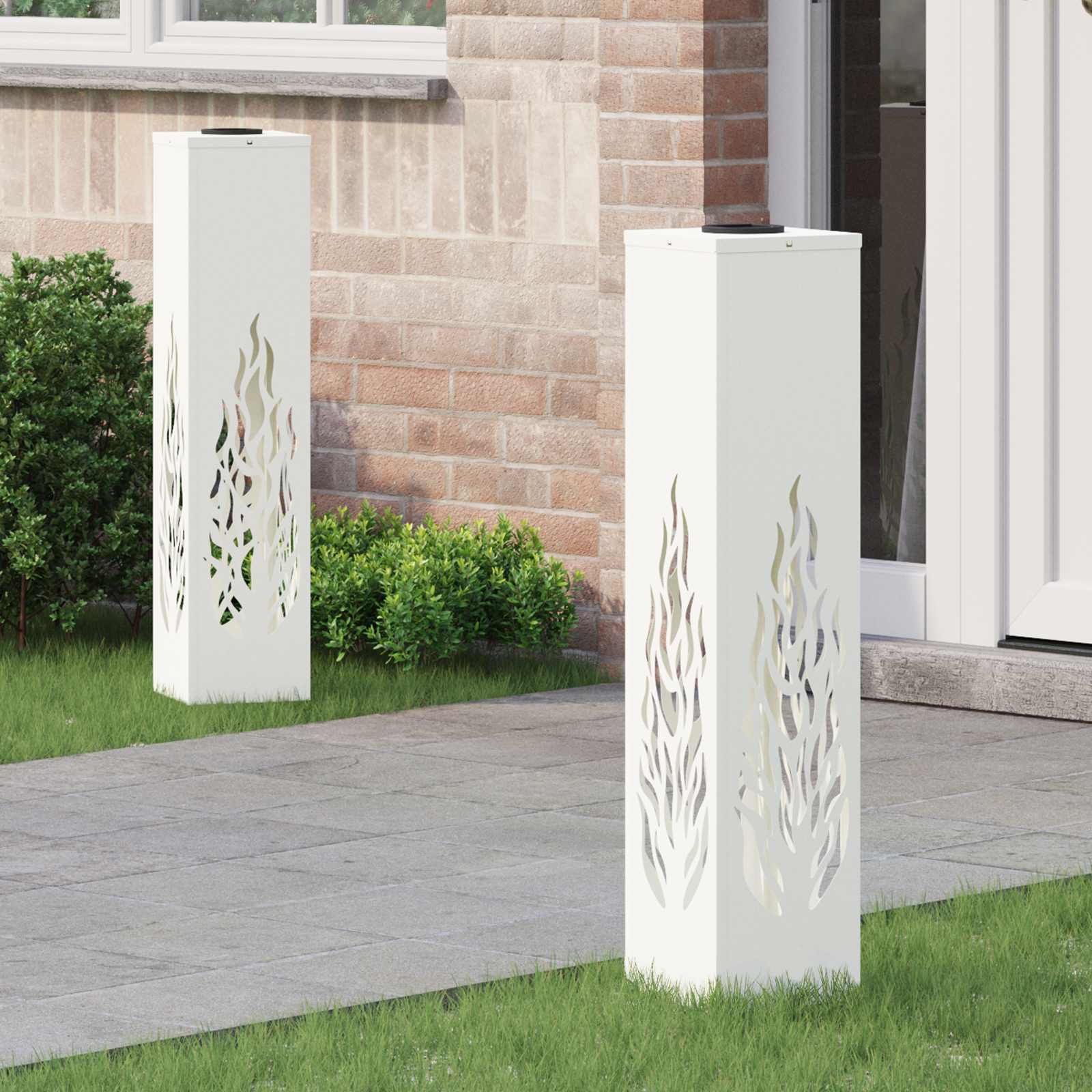 vidaXL Solar LED Pathway Light 2 pcs Warm White 18 x 18 x 80 cm 1