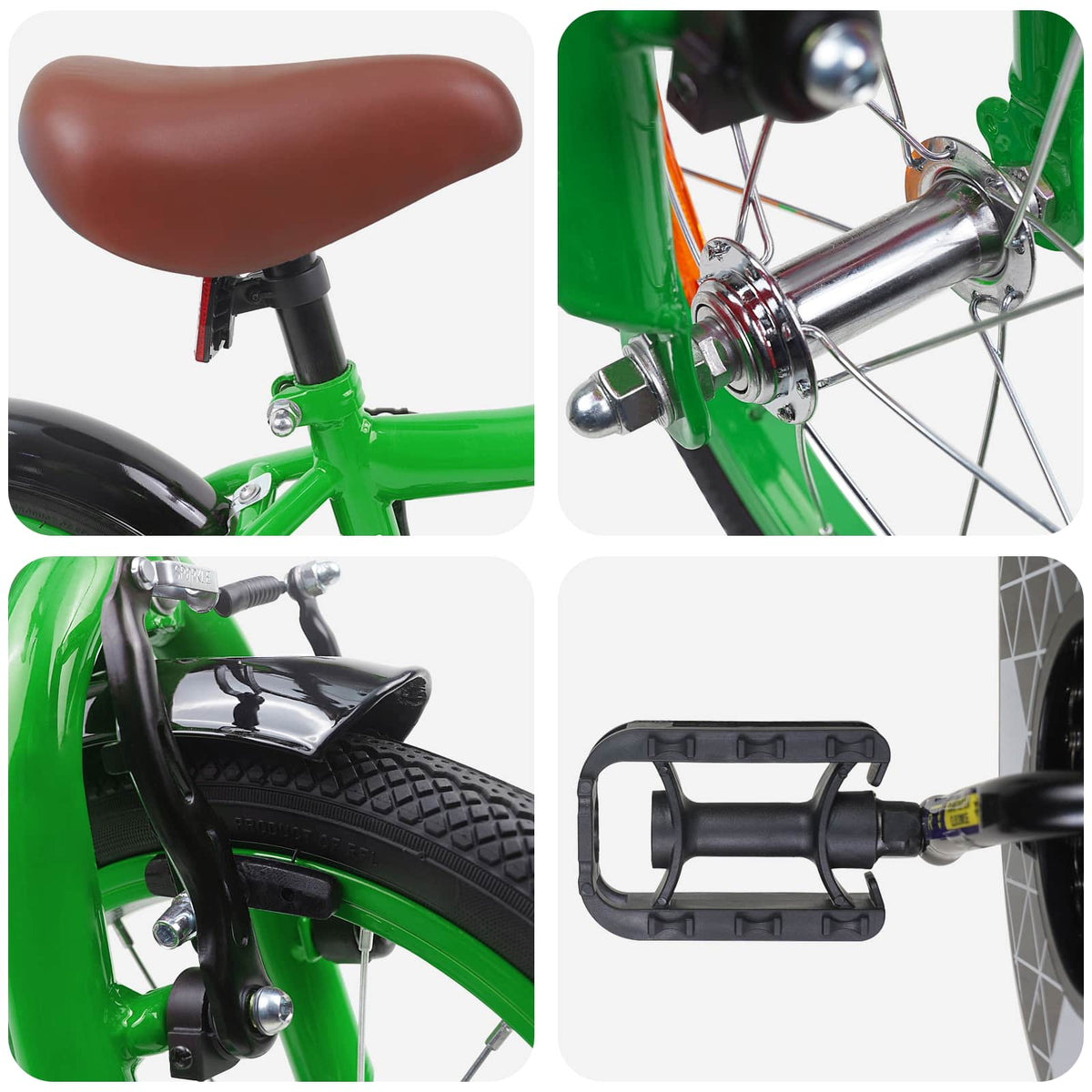 Kids Bike for 4-6 Years Old 16 Inches Green