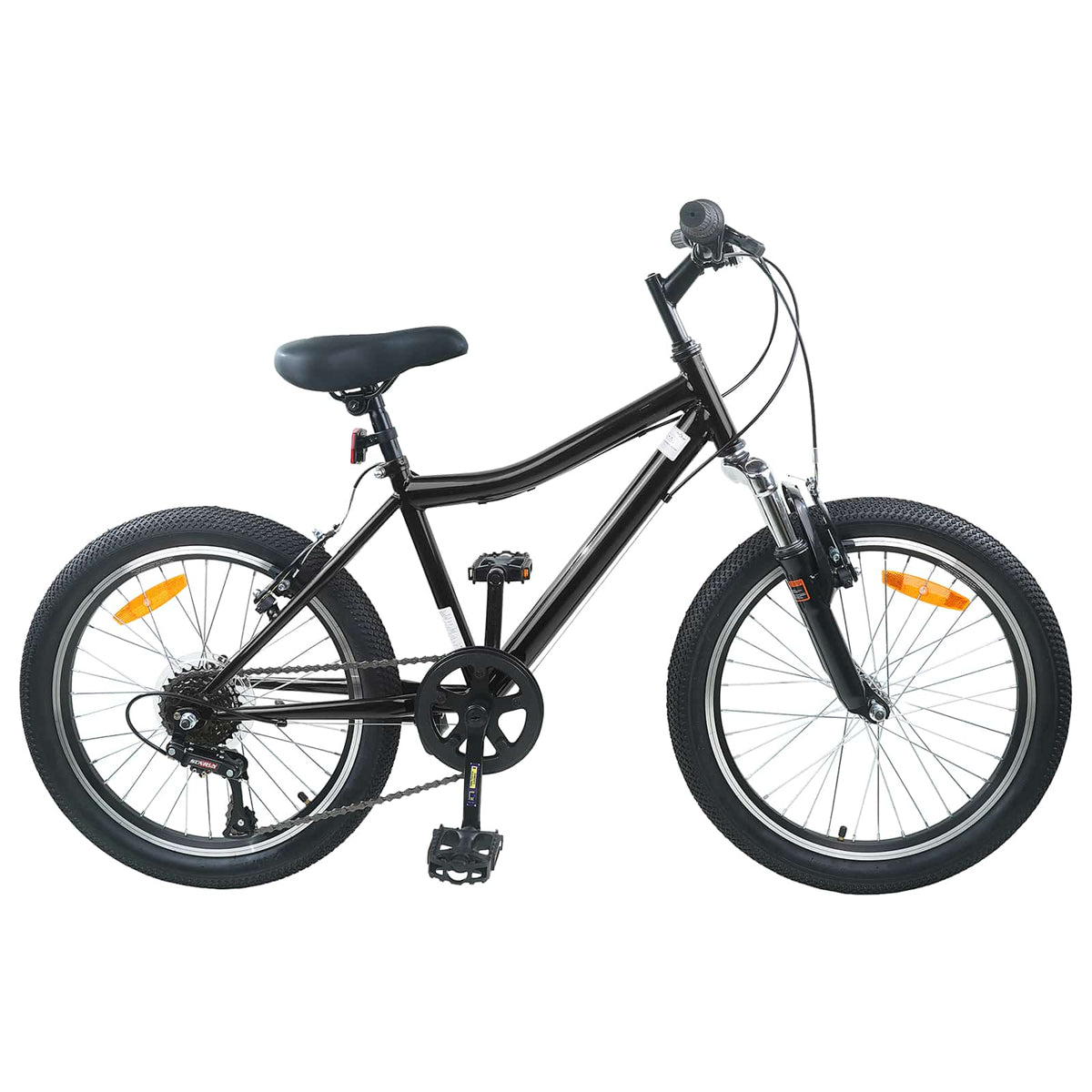 Kids Bike 6-Speed for 6-11 Years Old Black 20 inches
