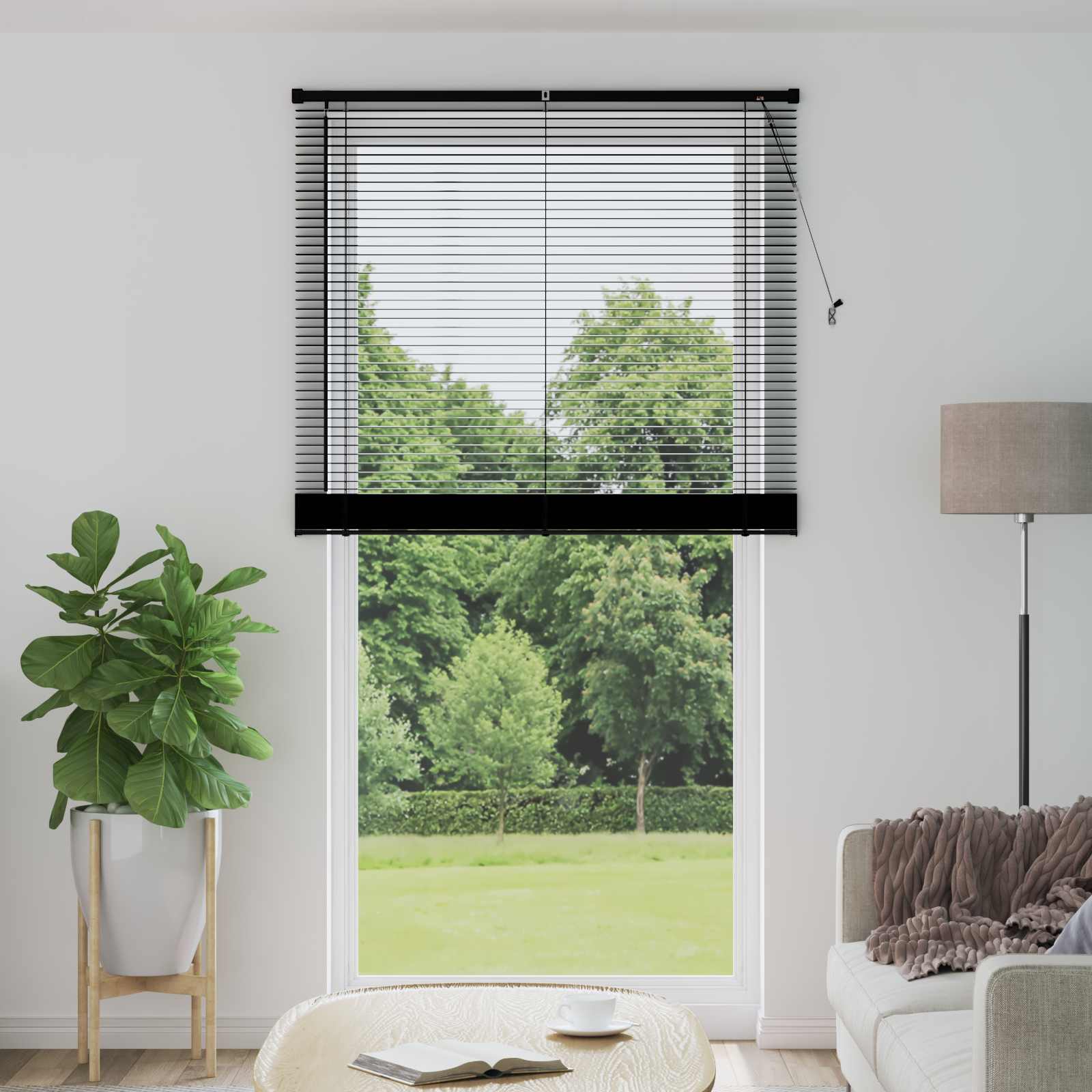 vidaXL Venetian Blind Black 213 x 120 cm 25 mm PVC 1