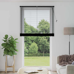 vidaXL Venetian Blind Black 213 x 120 cm 25 mm PVC 1