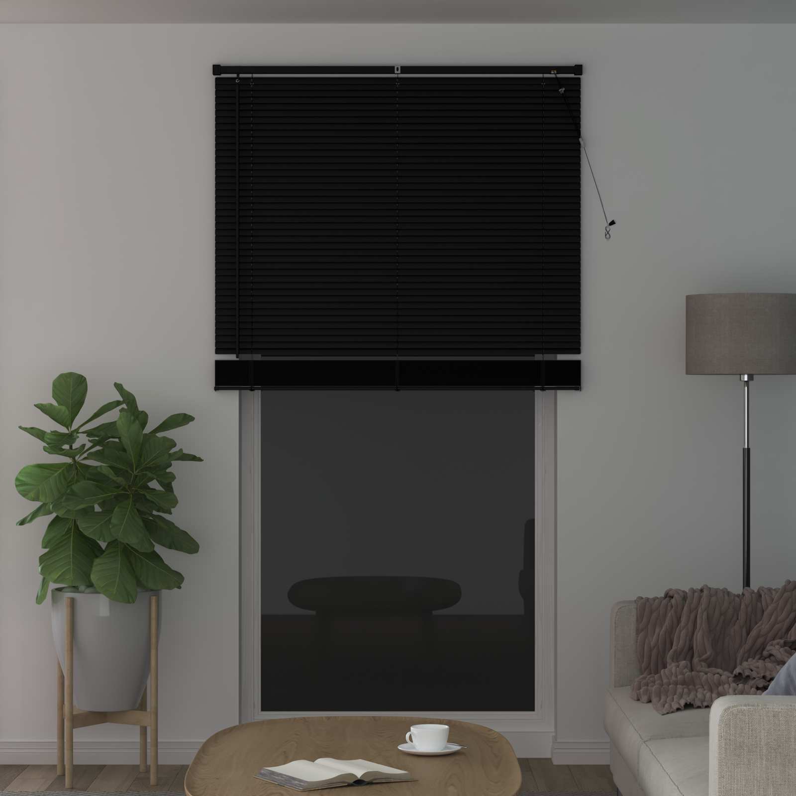 vidaXL Venetian Blind Black 213 x 120 cm 25 mm PVC 3