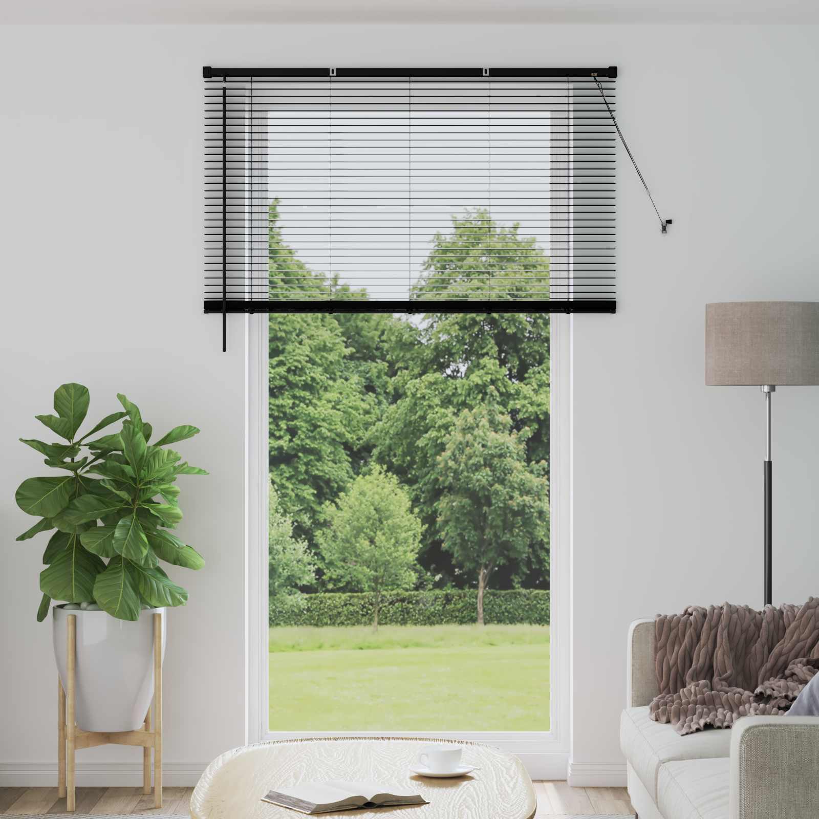 vidaXL Venetian Blind Black 213 x 150 cm 25 mm PVC 1