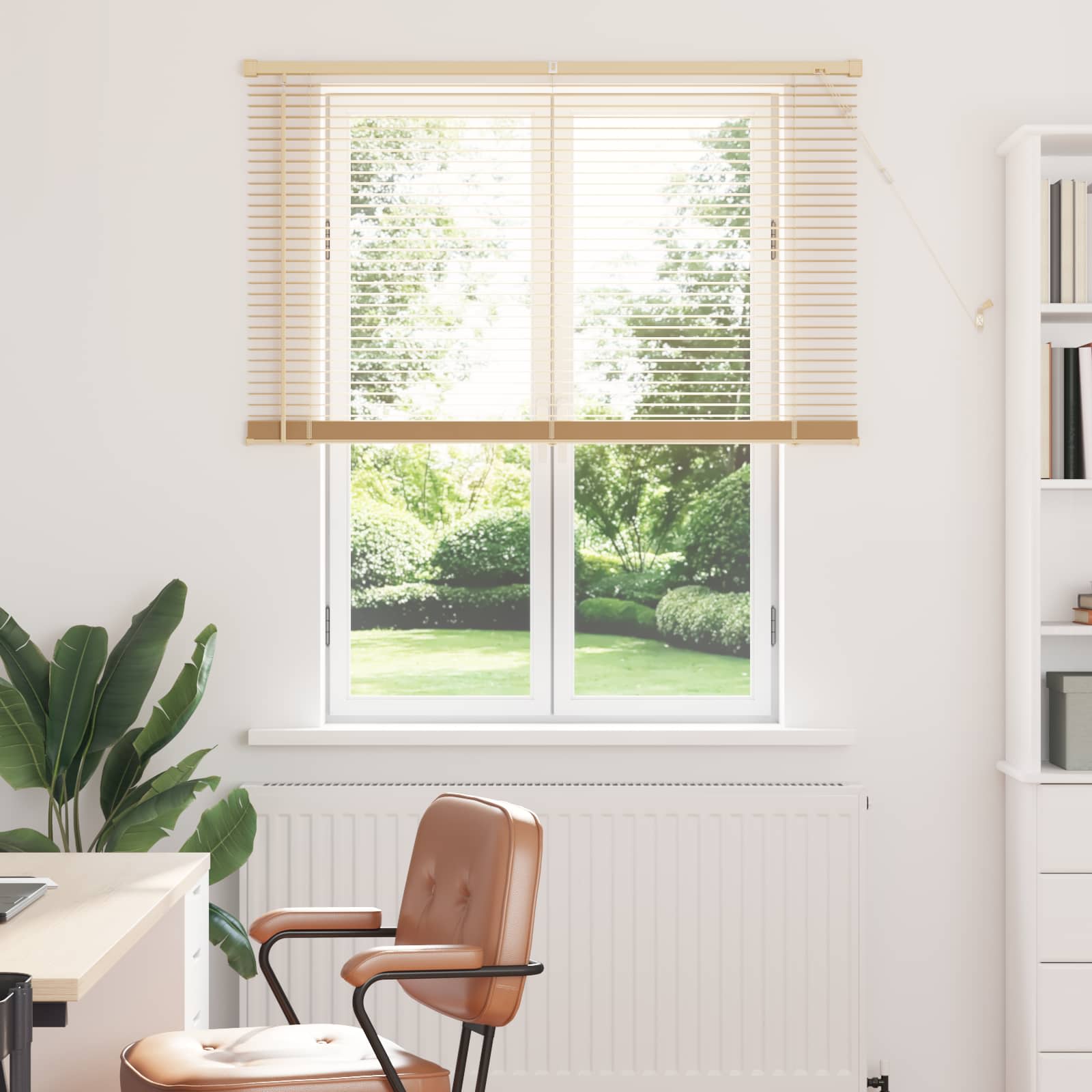 vidaXL Venetian Blind Light Brown with Pattern 150 x 120 cm 25 mm PVC 1