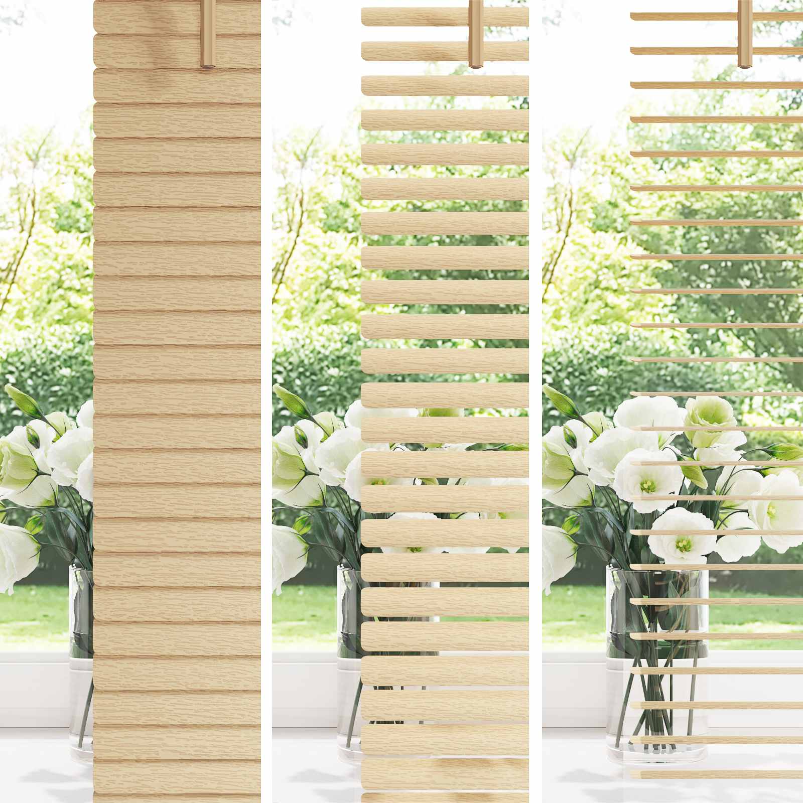 vidaXL Venetian Blind Light Brown with Pattern 150 x 150 cm 25 mm PVC 4