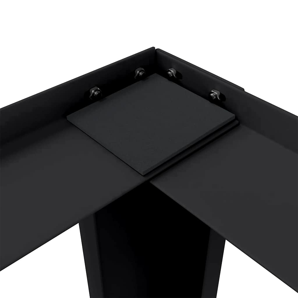 vidaXL Washing Machine Pedestal 2 pcs Black 127 x 54.5 x 32.5 cm Steel 6