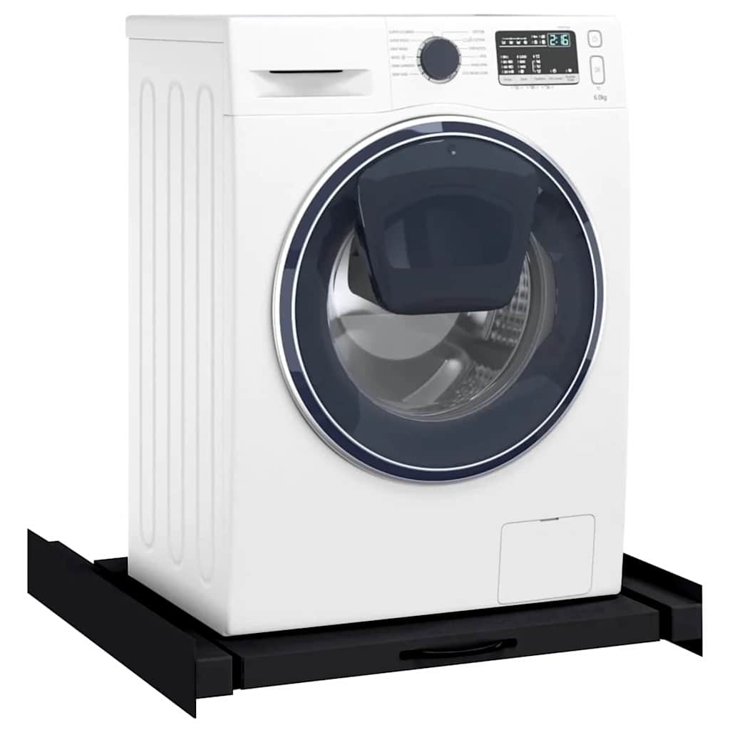 vidaXL Washing Machine Intermediate Shelf Black 60 x 60 x 8 cm Steel 2